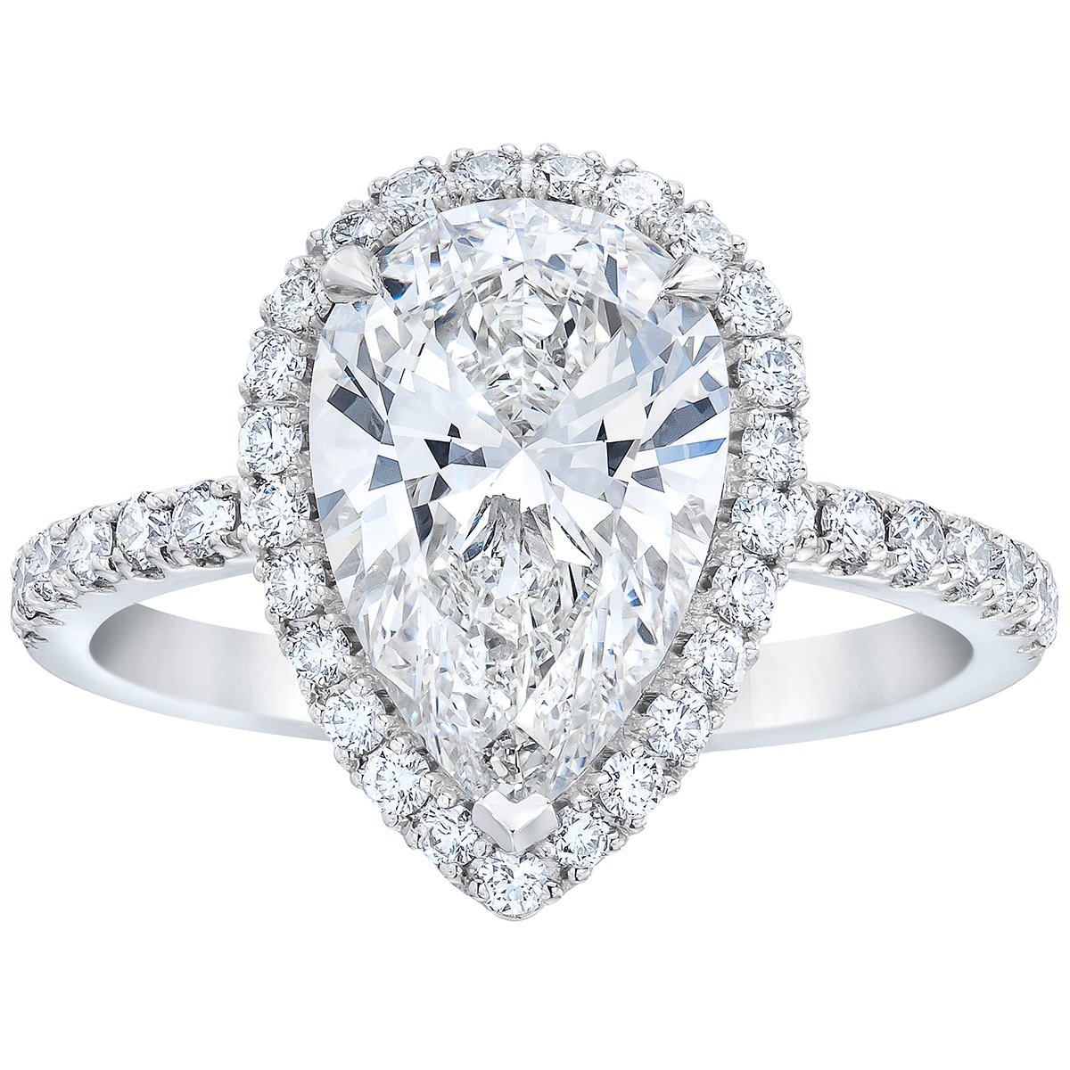 3.46ctw Pear Halo Ring