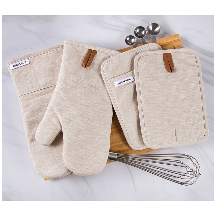 KitchenAid Pot Holder and Oven Mitt 4pc Milkshake Costco Australia