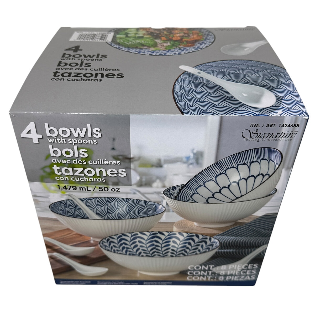 Signature Bowls With Spoon 8 Piece Set