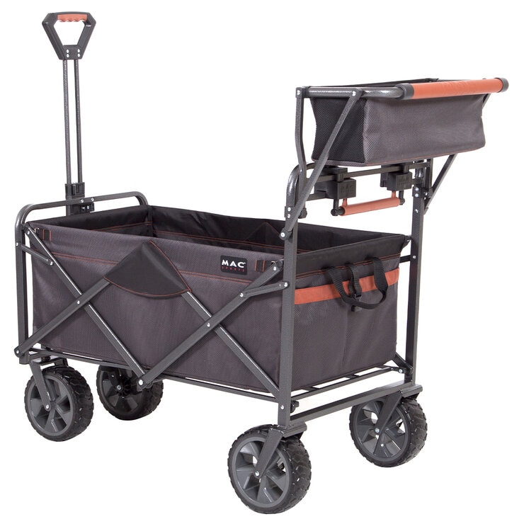 Mac Sports Deluxe Push Pull Folding Wagon with Brakes