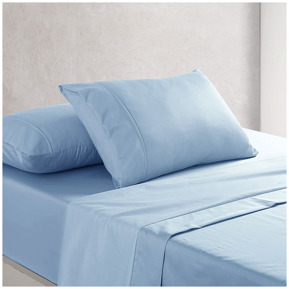 Onkaparinga Cotton Rich 1500TC Sheet Set Queen 4 Piece Blue