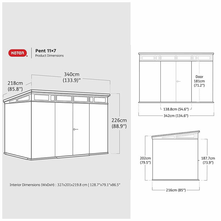 Keter Signature Pent Shed 3.4M x 2.2M