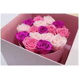 Preserved Mixed Pink Roses Hat Box