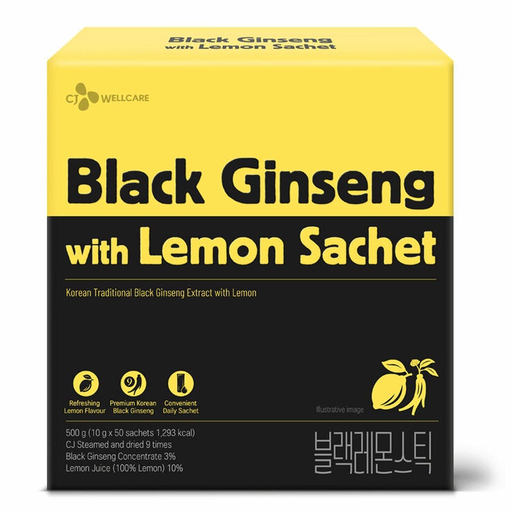 CJ Wellcare Black Ginseng Lemon Stick 50 x 10g CJ Wellcare Black Ginseng Lemon Stick 50 x 10g