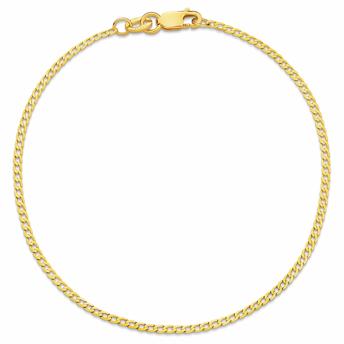 18KT Yellow Gold Flat Curb Bracelet 1g