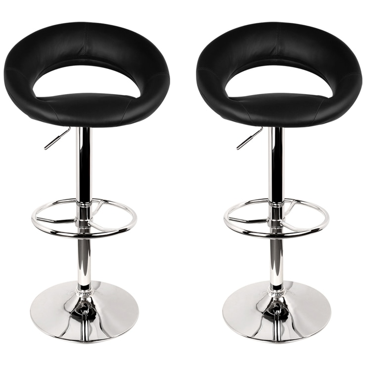 Artiss Rio Gaslift Swivel Barstool Black 2pk Costco Australia