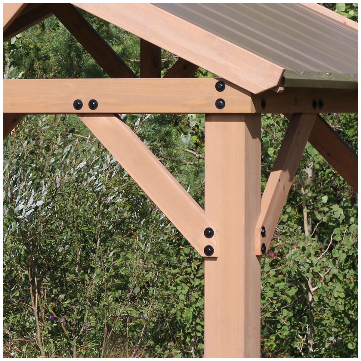 Yardistry 2.13 x 1.64 m Wooden Backyard Pavilion Gazebo
