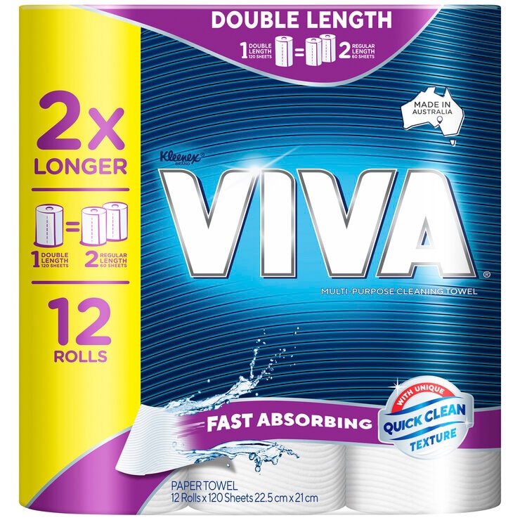 Viva Paper Towel Double Roll 12 x 120 Sheets Viva Paper Towel Double Roll 12 x 120 Sheets