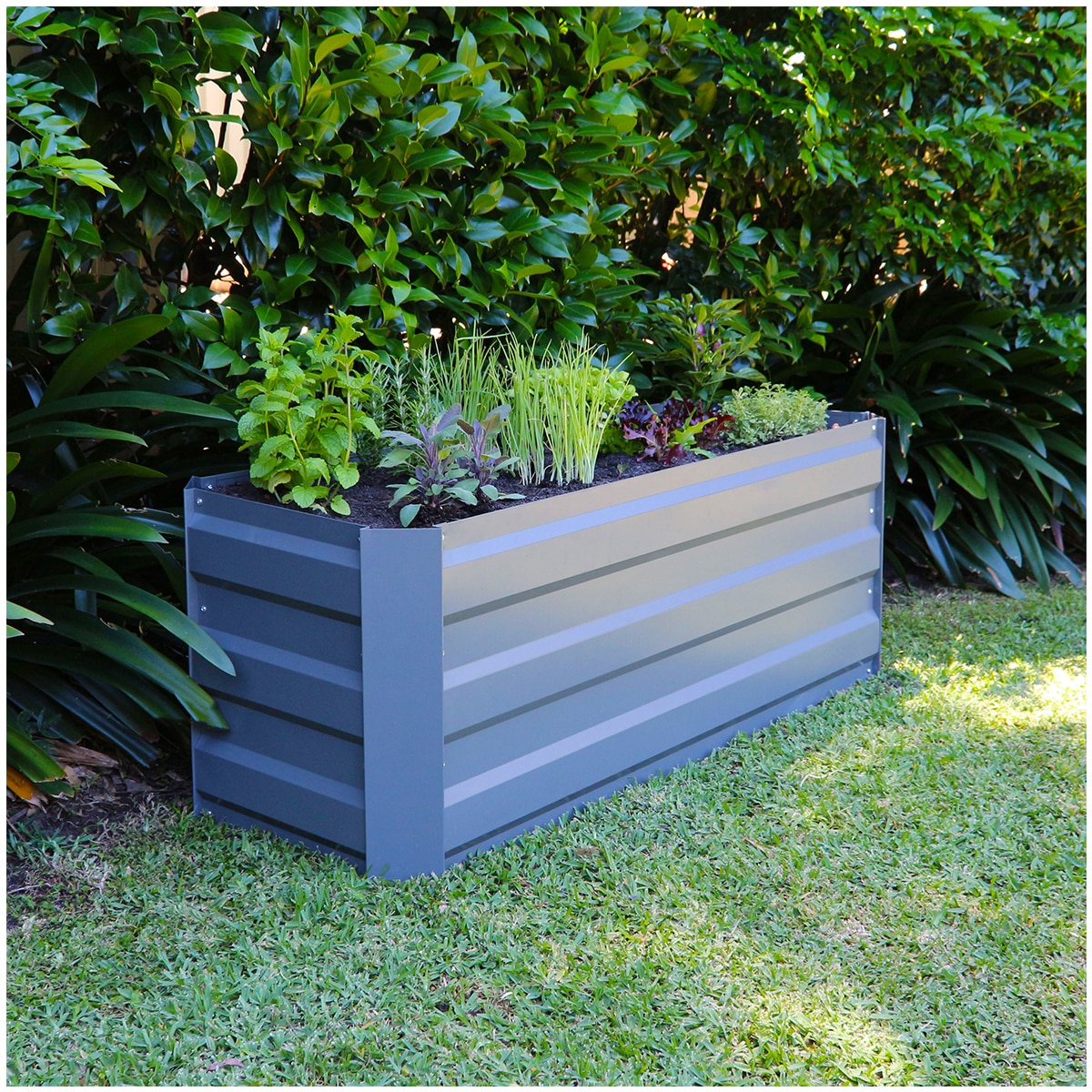 Green Life Slim GARDEN BED with Cover - Slate Grey
