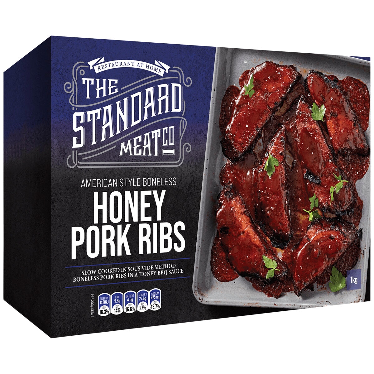 The Standard Meat Co American Style Boneless Honey Pork Ribs BBQ Sauce 1kg