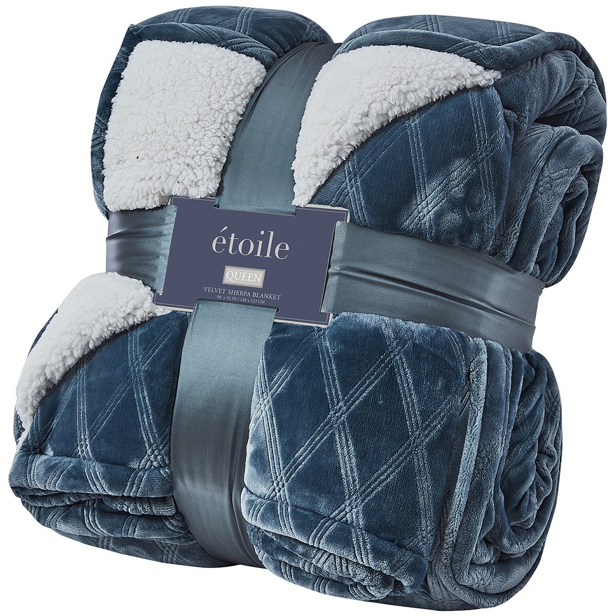 Etoile Velvet Sherpa Queen Blanket Green Costco Australia