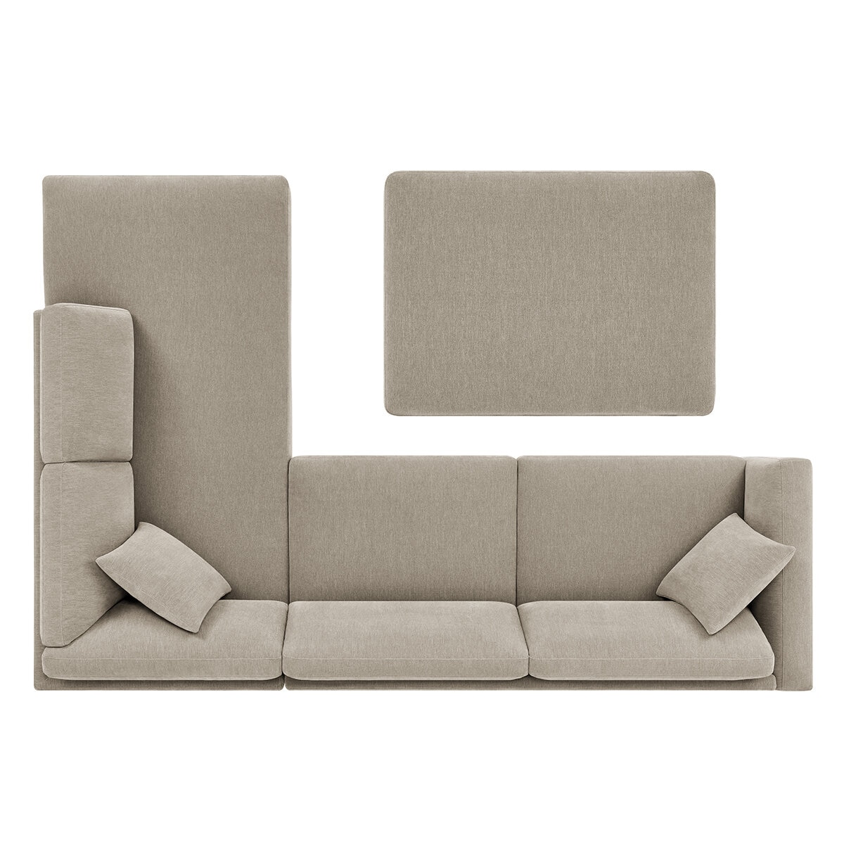 Thomasville Fabric Sectional With Storage Ottoman