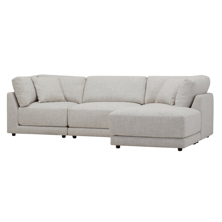 Aiden & Ivy 4 Piece Fabric Modular Sofa With 2 Pillows