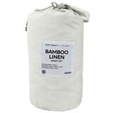Odyssey Living Bamboo Linen Sheet Set 4 Piece Queen Silver