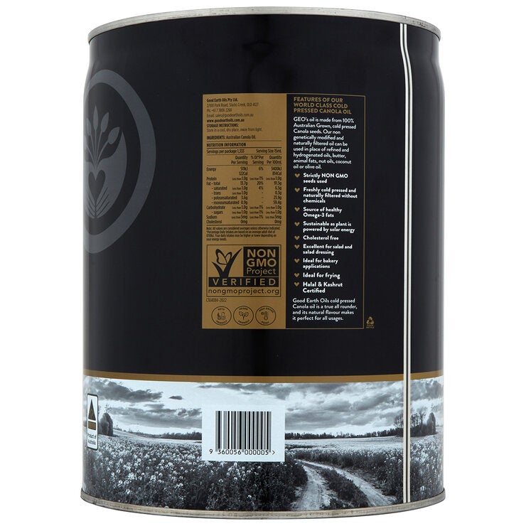 Good Earth Cold Press Canola Oil 20 Litre Good Earth Cold Press Canola Oil 20 Litre