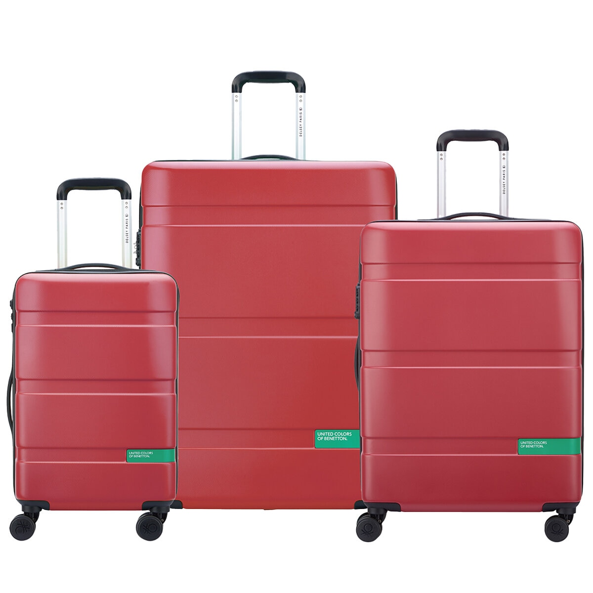 Delsey Benetton 3 Piece Luggage Set Red