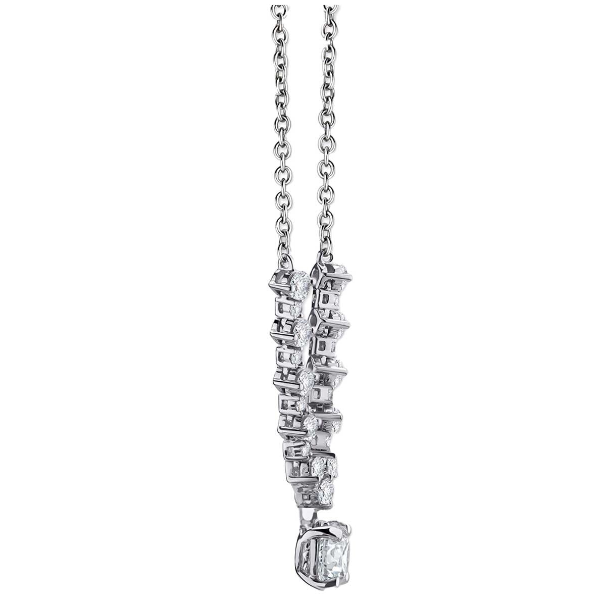 18KT White Gold 1.60ctw Round Diamond Necklace