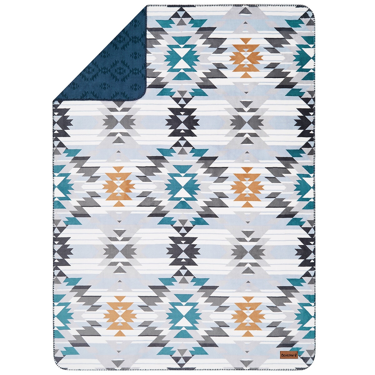 Bearpaw Reversible Plush Throw 127cm x 177cm Cascade Blue