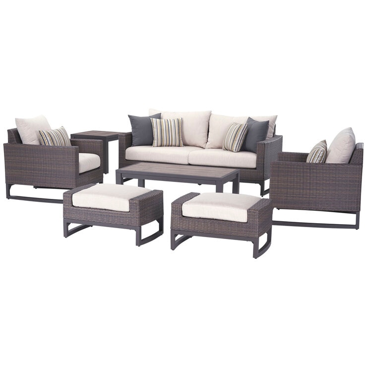 Milea 7 Piece Outdoor Seating Set Brown