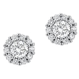 0.45ctw Dia Round Brillant with Halo Earrings