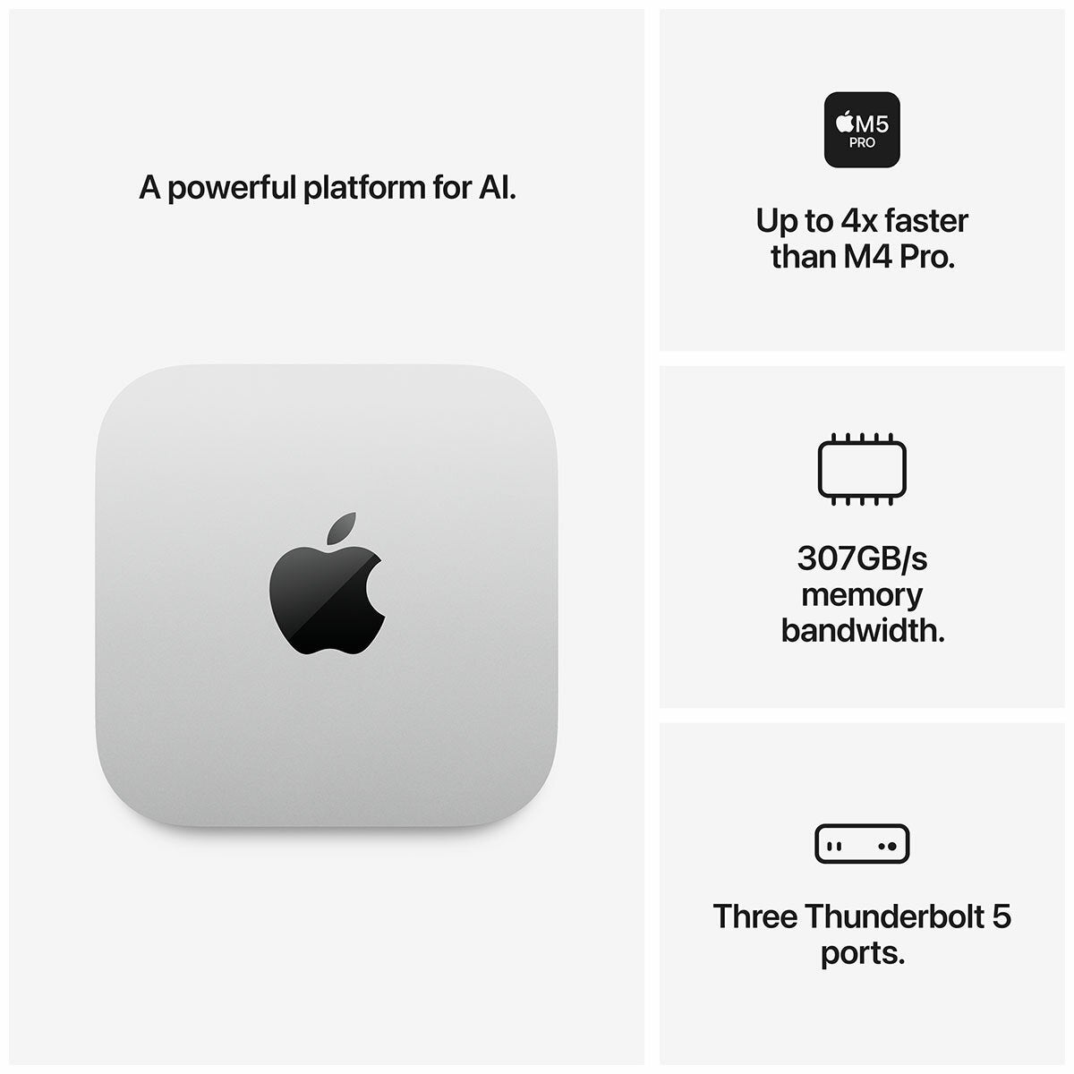 Apple Mac mini with M5 Pro chip 15‑core CPU and 16‑core GPU, 24GB, 512GB SSD Apple Mac mini with M5 Pro chip 15‑core CPU and 16‑core GPU, 24GB, 512GB SSD