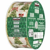 Kirkland Signature Wire Edged Holiday Ribbon 45.7m Kirkland Signature Wire Edged Holiday Ribbon 45.7m
