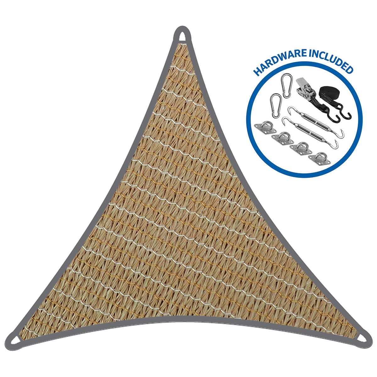 Coolaroo Triangle Shade Sail Kit - Beech