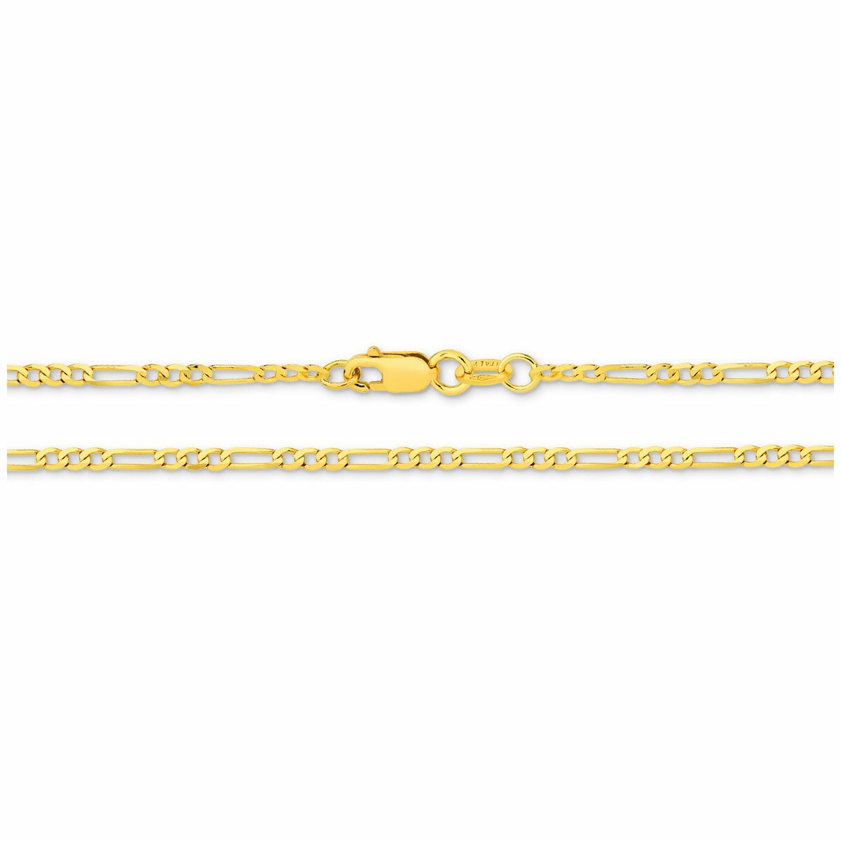 18KT Yellow Gold Figaro Bracelet 1.3g