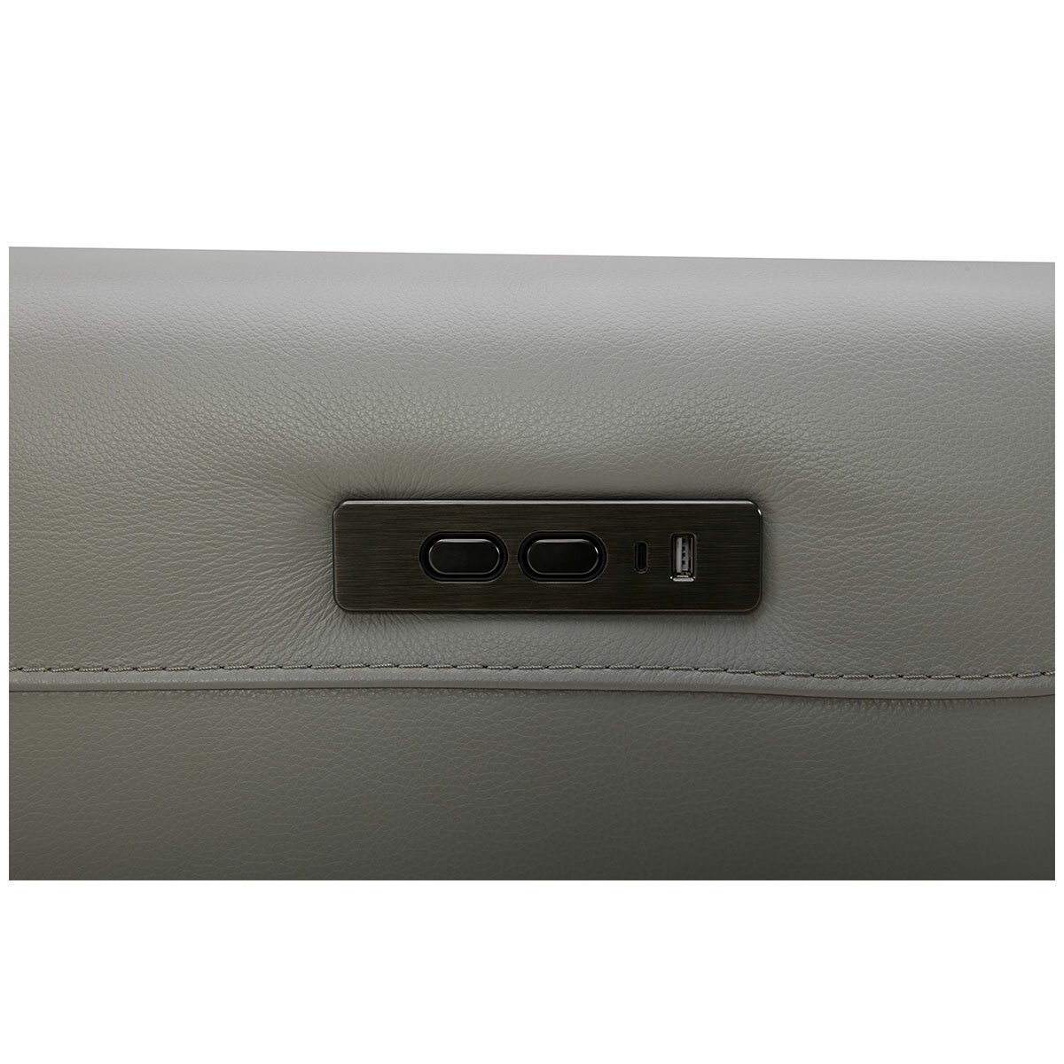 Aiden & Ivy Leather Power Sectional With Ratchet Headrest