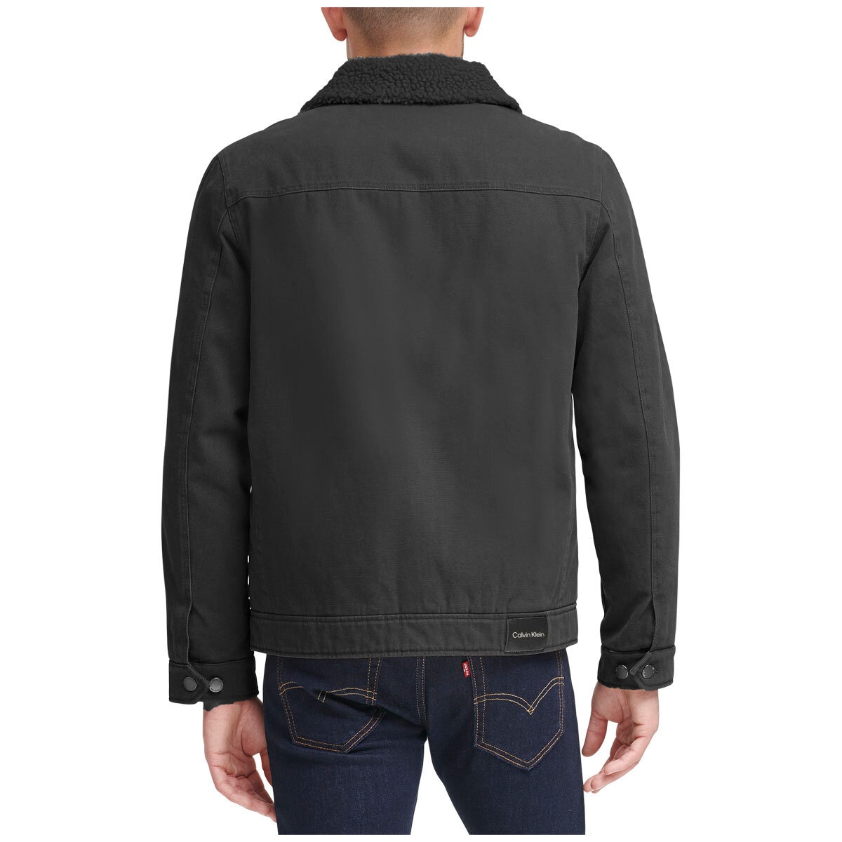 Calvin Klein Canvas Sherpa Jacket Black