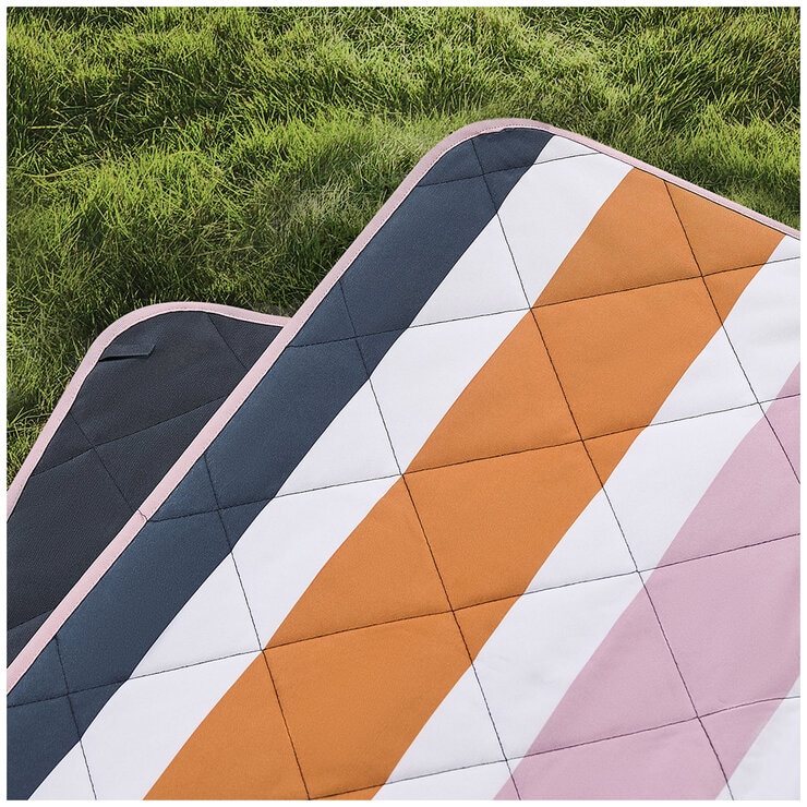 Hunter Outdoor Picnic Blanket Block Stripe Blue Multi