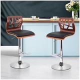 Artiss Black Elisa Barstool 2 Pack