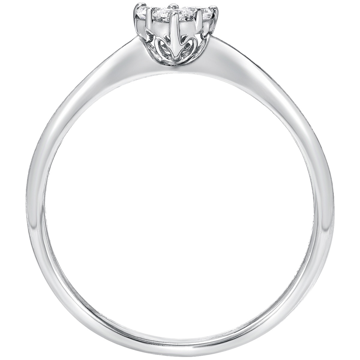 0.14ctw Princess & Lobe Cut Heart shape Ring