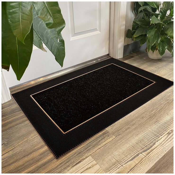 Modern Homes Rain Design Floor Mat 60X90cm Brown