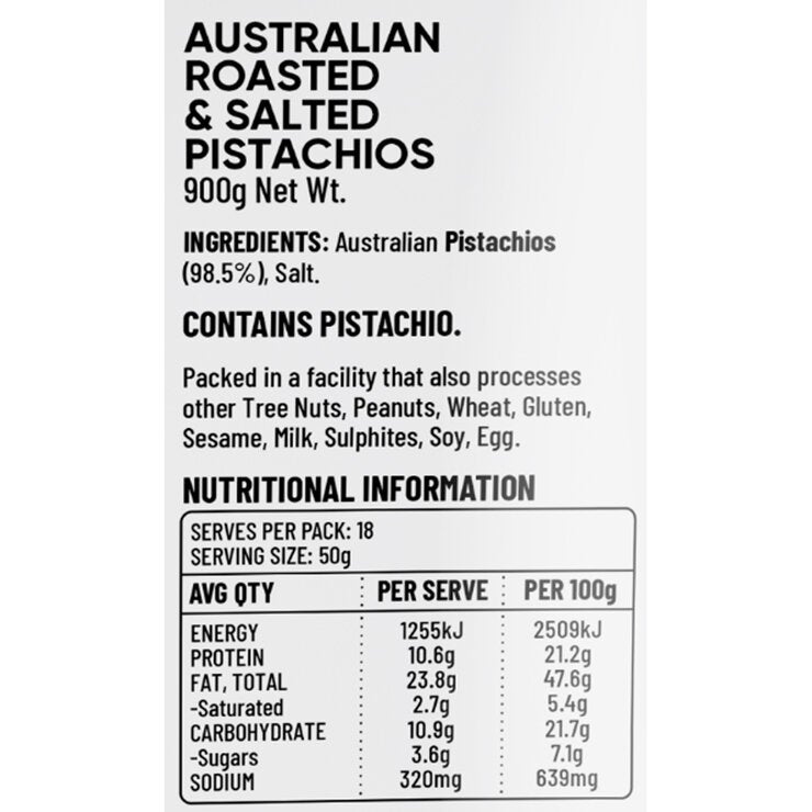 Nature's Delight Inshell Roasted & Salted Pistachios 900g