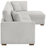 Thomasville 2 Piece Fabric Convertible Sectional With Chaise