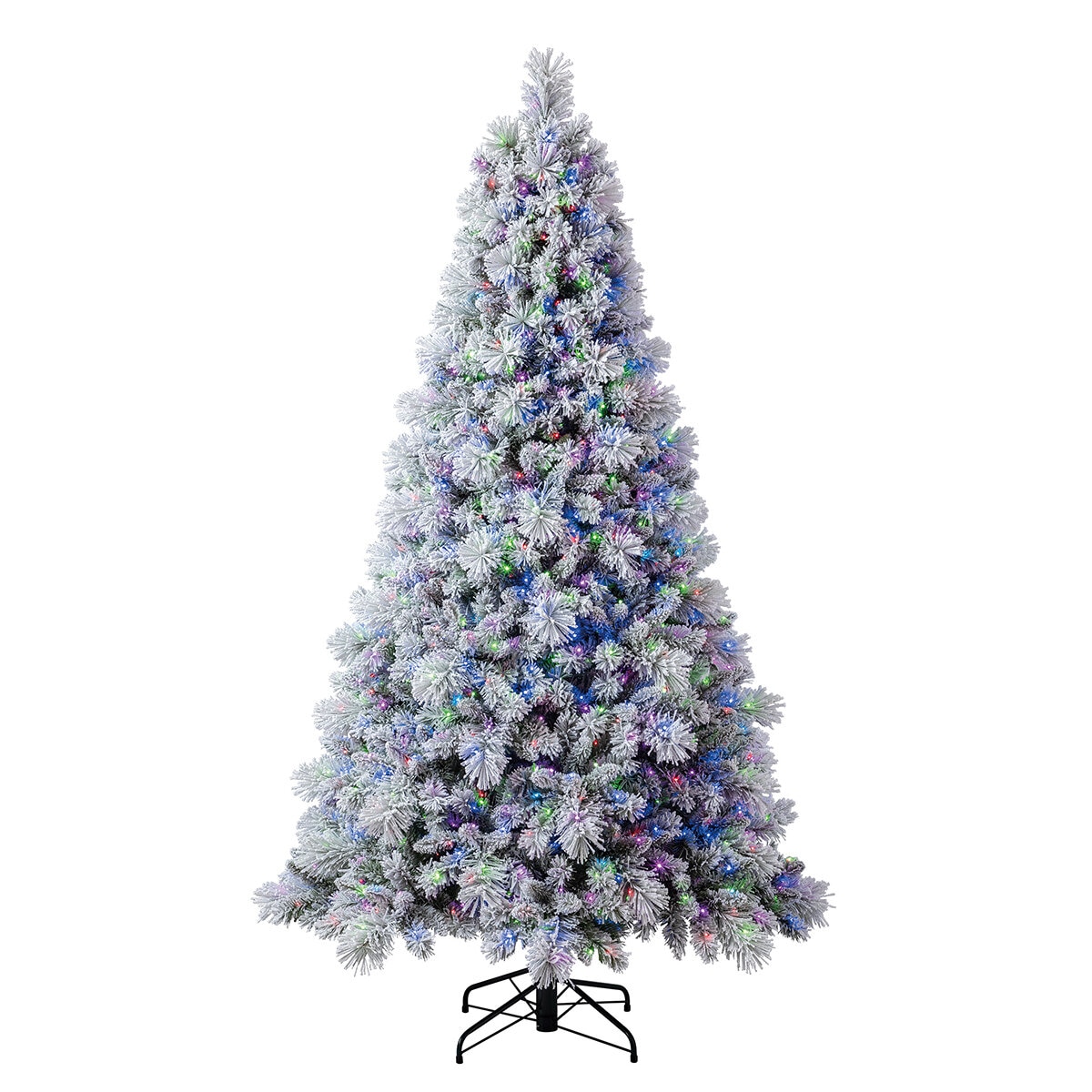 Pre-Lit Glitter Flocked Cashmere Artificial Christmas Tree 2.29 m