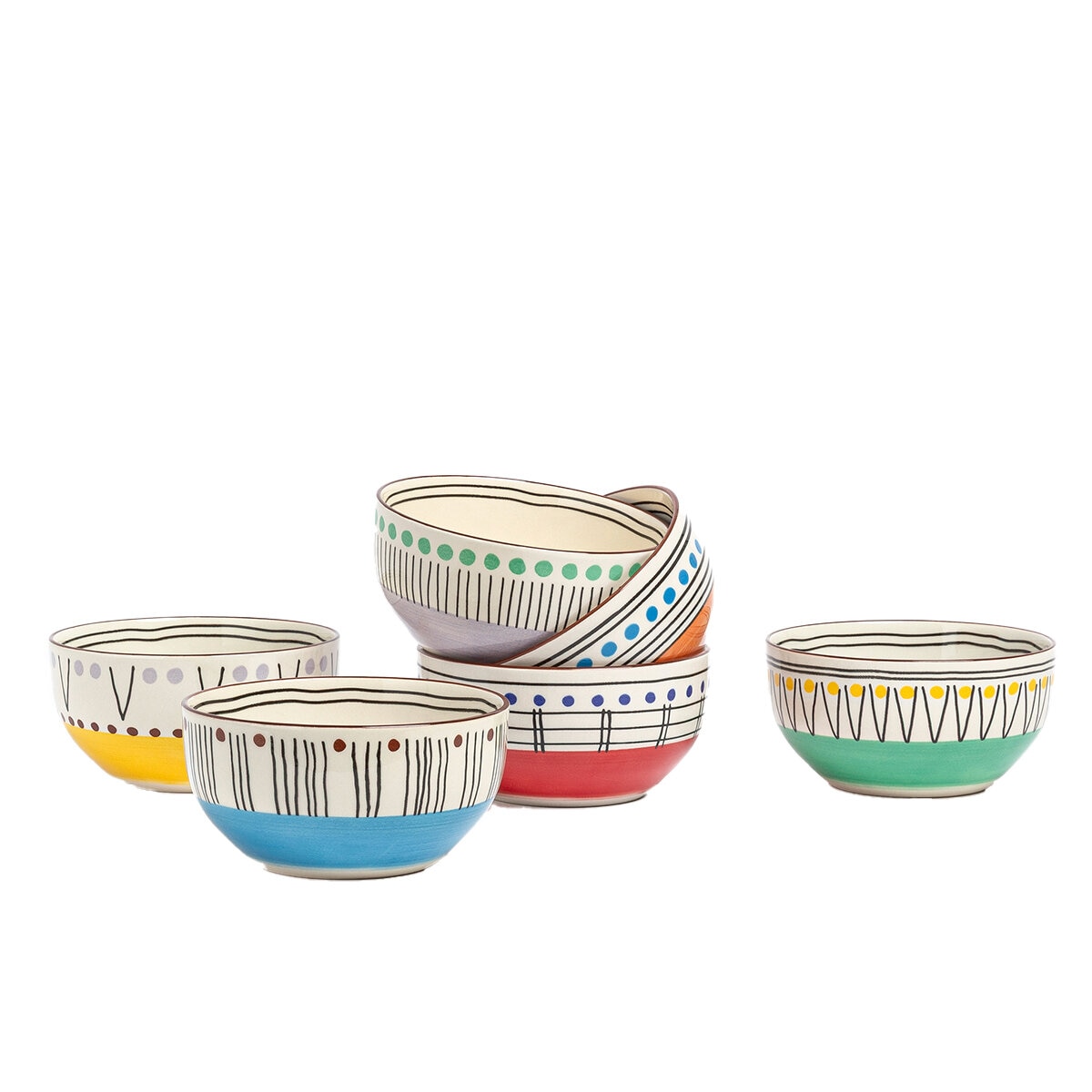 over&back Stardust Stoneware Bowls 6 Piece Set