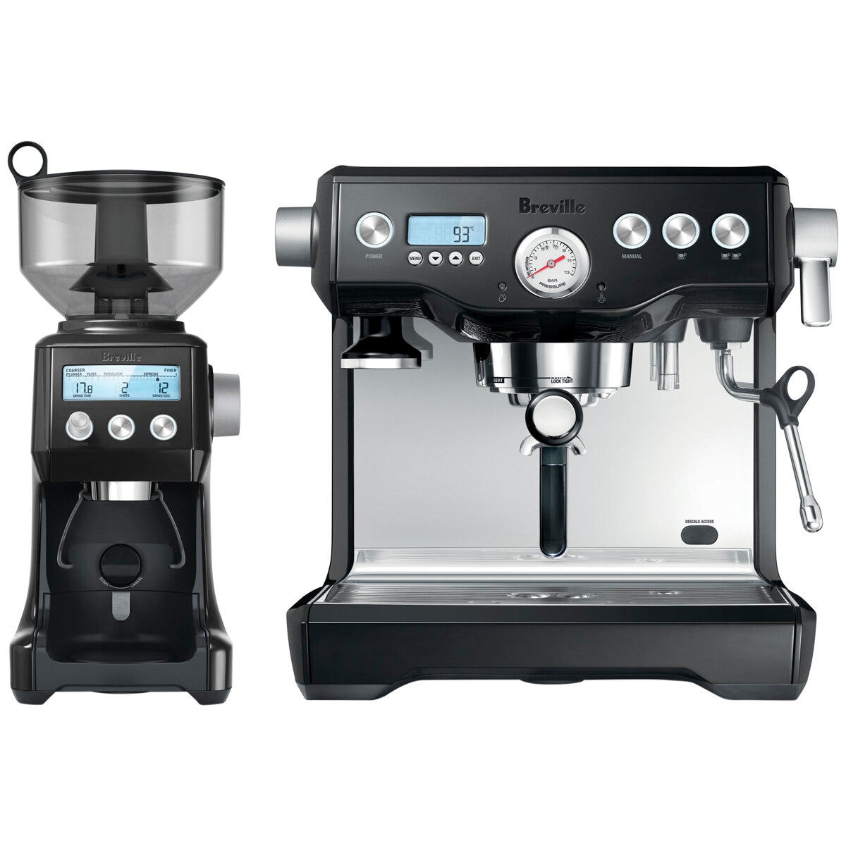 Breville The Dynamic Duo Coffee Machine Black Truffle BEP...