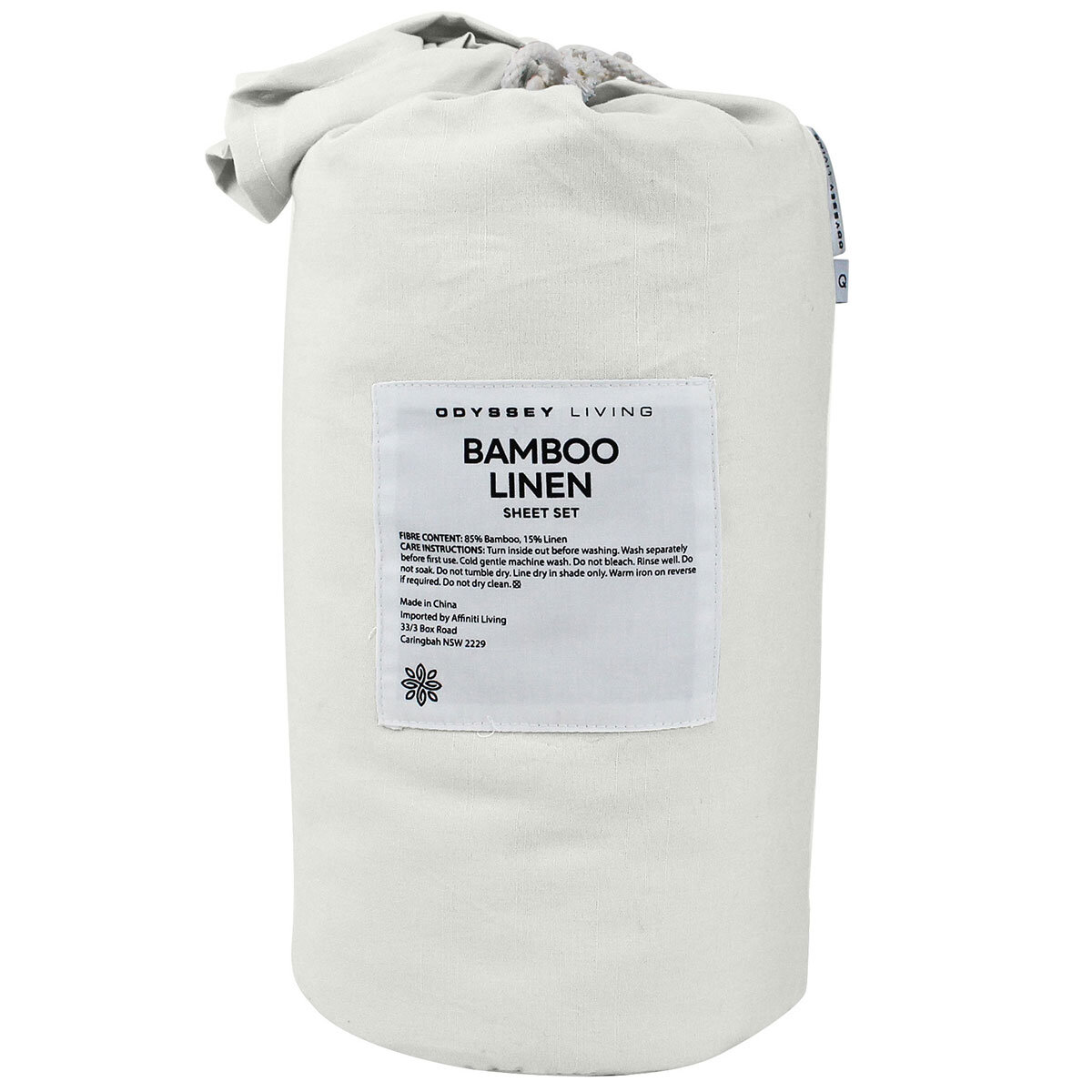 Odyssey Living Bamboo Linen Sheet Set 4 Piece Queen Silver