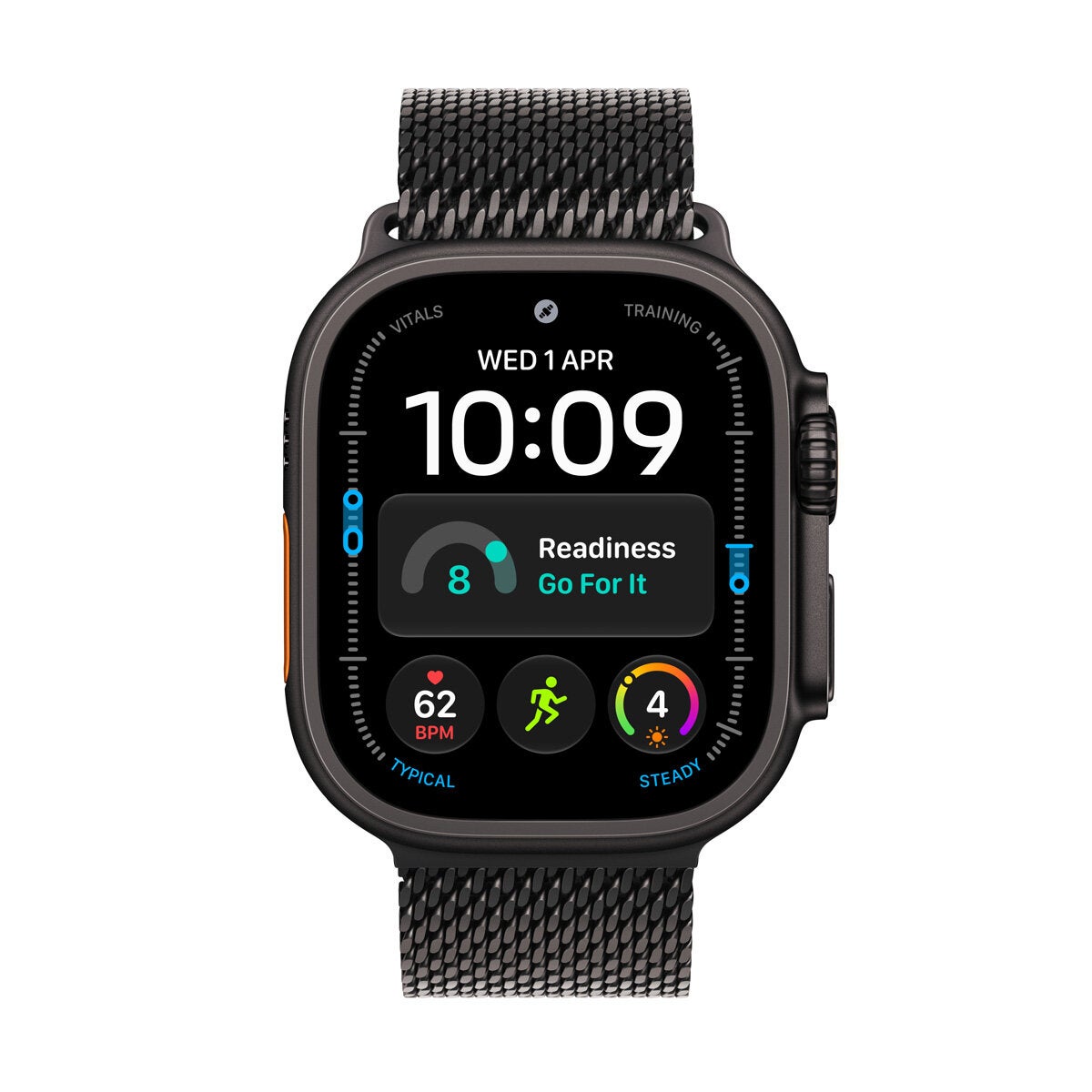 Apple Watch Ultra 4 GPS + Cellular 49mm Black Titanium Case with Black Titanium Milanese Loop Apple Watch Ultra 4 GPS + Cellular 49mm Black Titanium Case with Black Titanium Milanese Loop