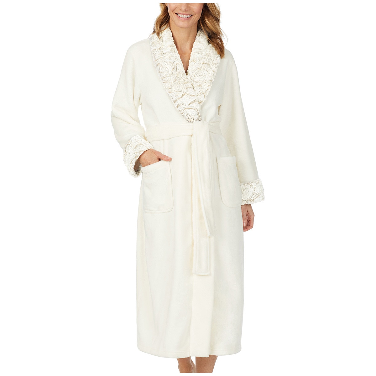 Carole Hochman Women's Plush Robe - Ivory