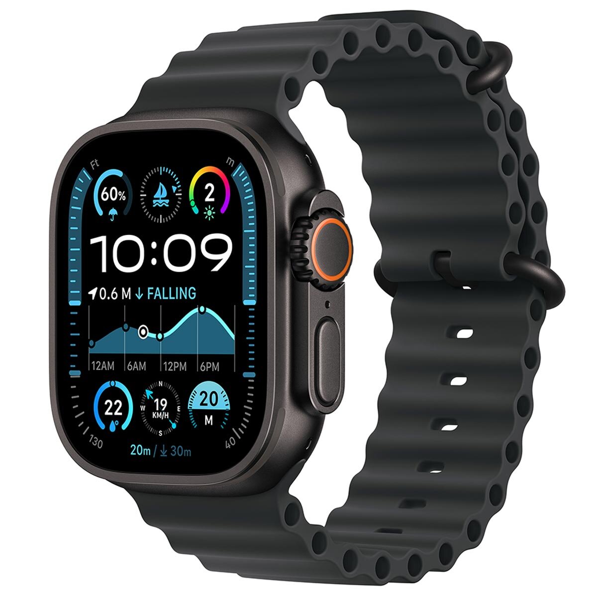 Apple Watch Ultra 2 GPS + Cellular 49mm Black Titanium Case With Black Ocean Band