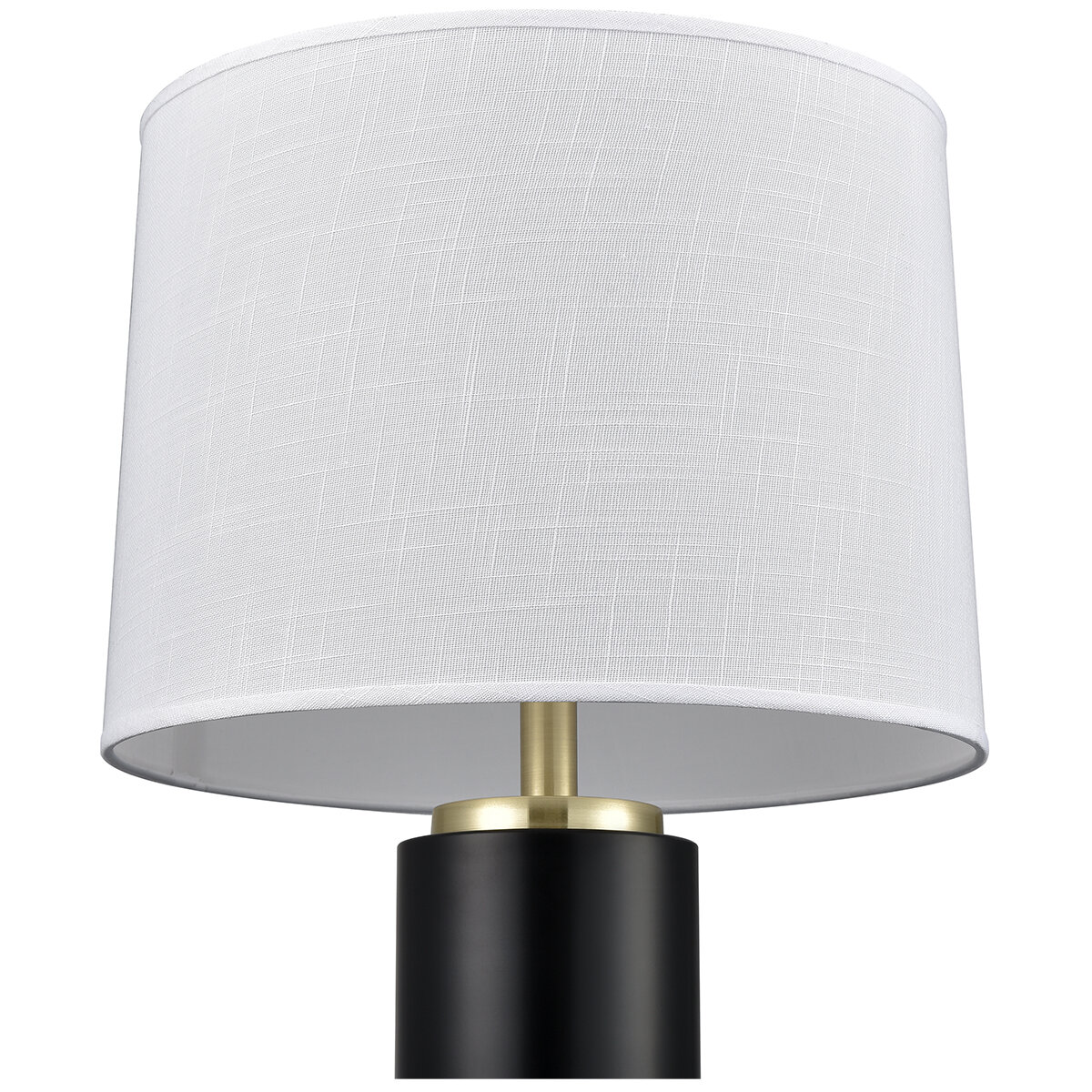 Bridgeport Designs Black Metal Cylinder Table Lamp Black and Honey Brass
