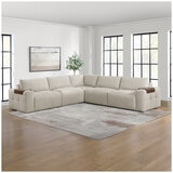 Aiden & Ivy Fabric Stationary Modular Sectional 6 Piece