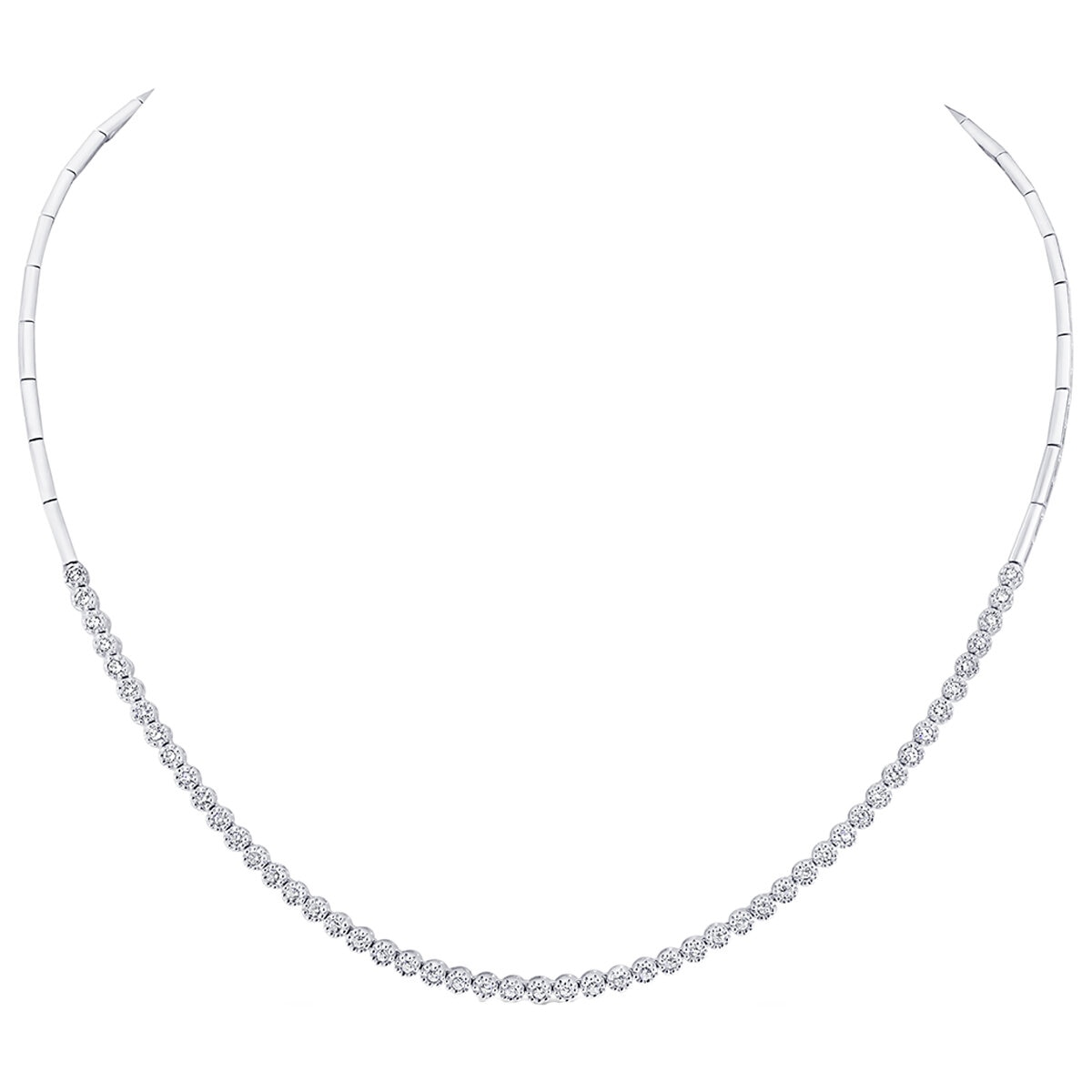 18KT White Gold 1.76ctw Round Cut Diamond Necklace
