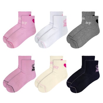 Juicy Couture Quarter Crew Women's Sock 6 Pack