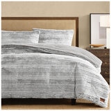 Frye Carved Comforter Set 3 Piece King Grey