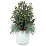 Pre-Lit Holiday Topiary 99cm White Pre-Lit Holiday Topiary 99cm White