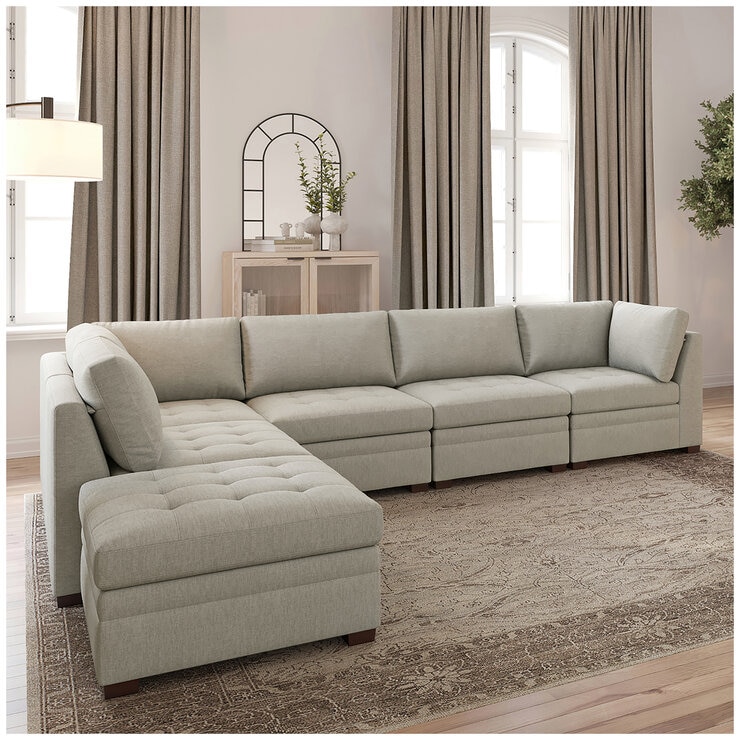 Thomasville 6 Piece Modular Fabric Sectional Thomasville 6 Piece Modular Fabric Sectional